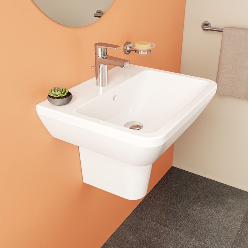 Vitra Integra Square Basin 55cm 1 Tap Hole