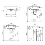 Vitra Integra Square Basin 55cm 1 Tap Hole