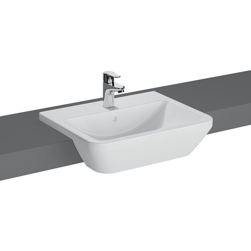 Vitra Integra Semi-Recessed Basin 55cm 1 Tap Hole Vitra Integra Semi-Recessed Basin 55cm 1 Tap Hole