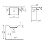 Vitra Integra Semi-Recessed Basin 55cm 1 Tap Hole