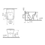 Vitra Integra Square Back-To-Wall Rimless Toilet Pan