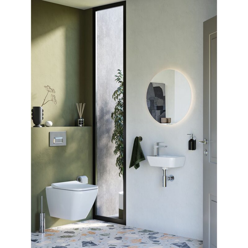 Vitra Integra Compact Washbasin 37cm 1 Tap Hole Left-Hand
