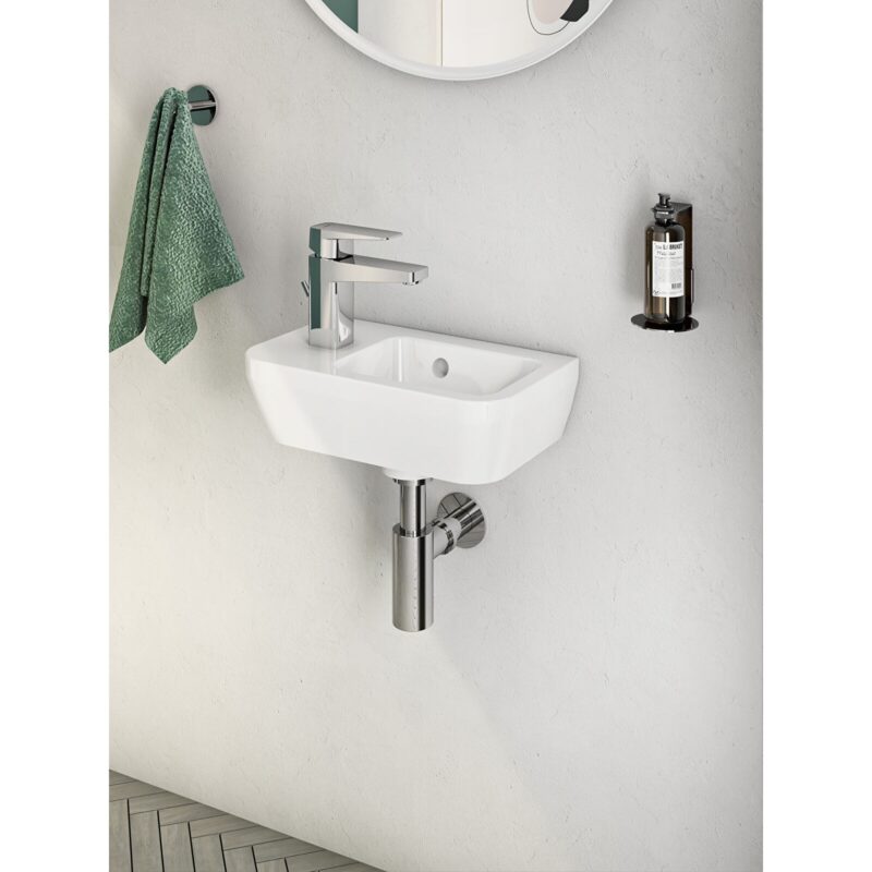 Vitra Integra Compact Washbasin 37cm 1 Tap Hole Left-Hand
