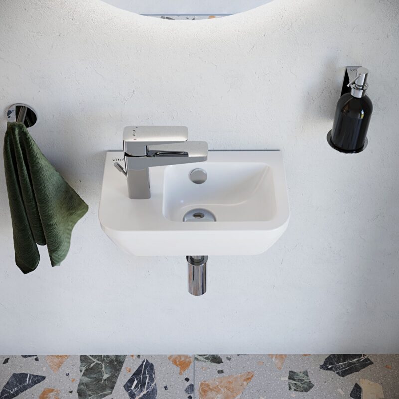 Vitra Integra Compact Washbasin 37cm 1 Tap Hole Left-Hand