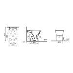Vitra Integra Comfort Height Close-Coupled Open-Back Rimless WC Pan