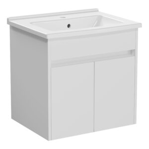 Vitra S50+ 600mm 2 Door Gloss White Vanity Unit & Basin