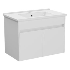 Vitra S50+ 800mm 2 Door Gloss White Vanity Unit & Basin