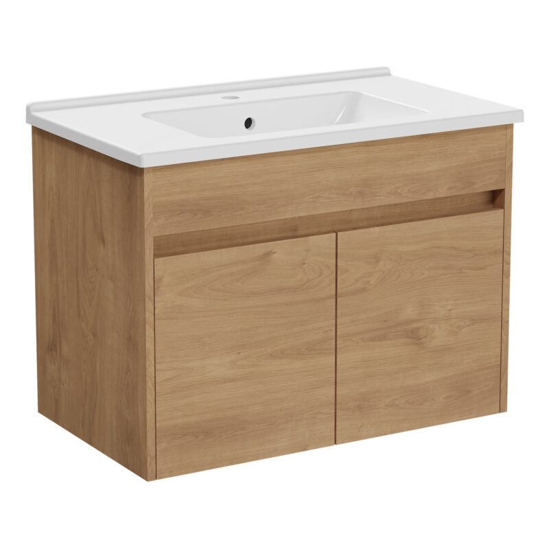 Vitra S50+ 800mm 2 Door Golden Oak Vanity Unit & Basin Vitra S50+ 800mm 2 Door Golden Oak Vanity Unit & Basin