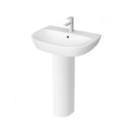 Vitra Zentrum 645mm 1 Tap Hole Basin & Full Pedestal