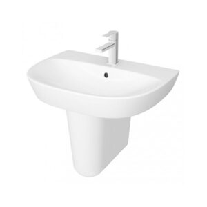 Vitra Zentrum 645mm 1 Tap Hole Basin & Semi Pedestal