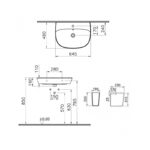Vitra Zentrum 645mm 1 Tap Hole Basin & Semi Pedestal