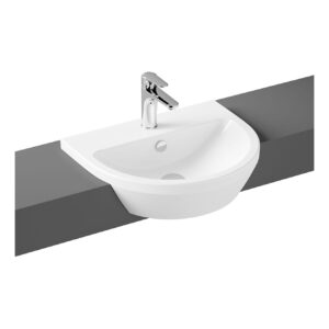 Vitra Integra Semi-Recessed 55cm Washbasin 1 Tap Hole