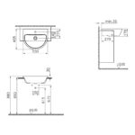 Vitra Integra Semi-Recessed 55cm Washbasin 1 Tap Hole
