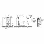 Vitra Reduced Height Wall Hung Toilet Frame 3/6 Litre 980mm