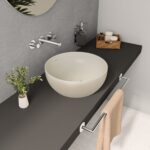 Vitra Outline Round Recycled Ceramic Basin Matt Taupe