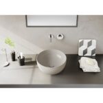 Vitra Outline Round Recycled Ceramic Basin Matt Taupe