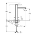 Vitra Origin Tall Monobloc Basin Mixer for Bowls Chrome