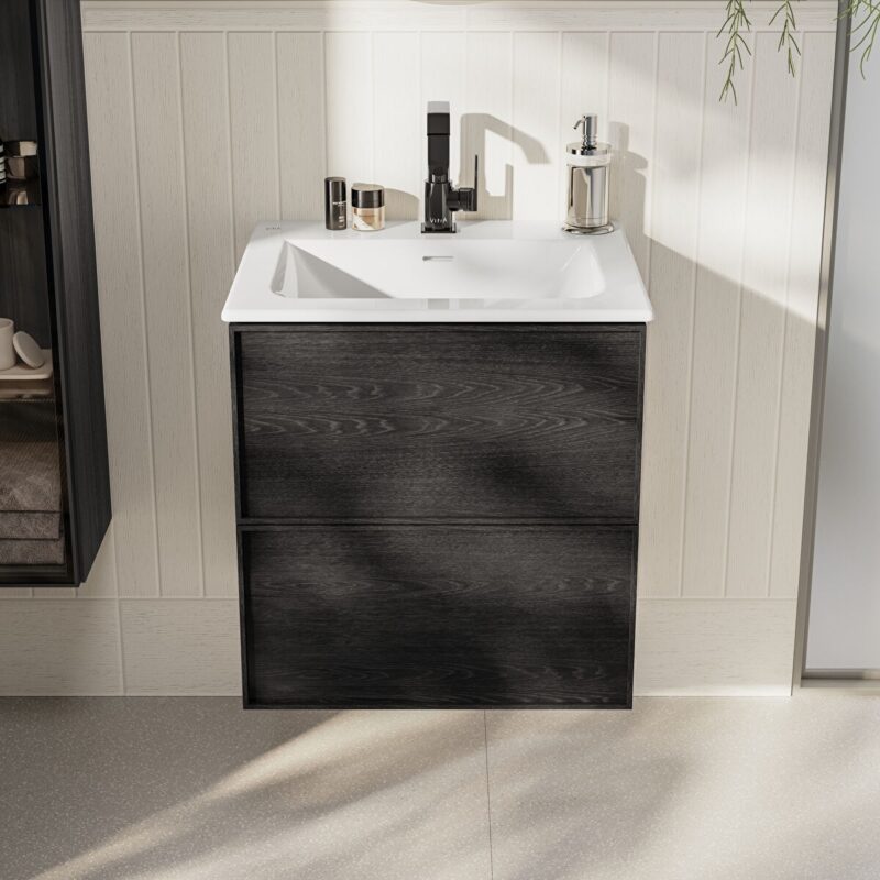 Vitra Suit Basin Mixer Tap with Side Handle Gloss Black