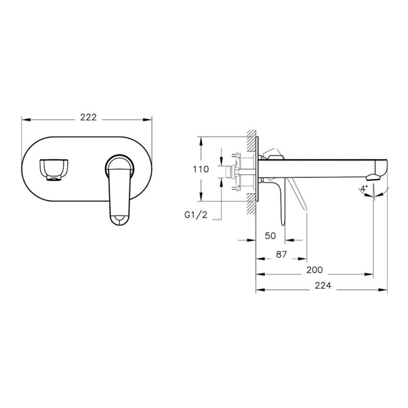 Vitra Root Round Built-In Wall Basin Mixer Chrome