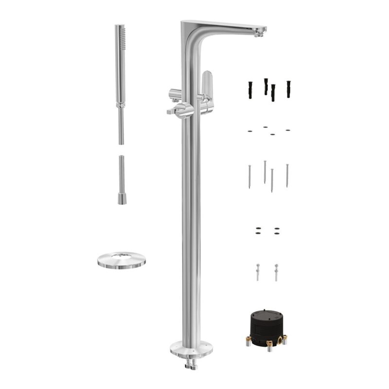 Vitra Root Floor Standing Bath Shower Mixer Chrome