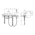Vitra Root Round 4 Hole Bath Shower Mixer