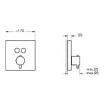 Vitra Aquacontrol Square Concealed Thermostatic Shower Mixer