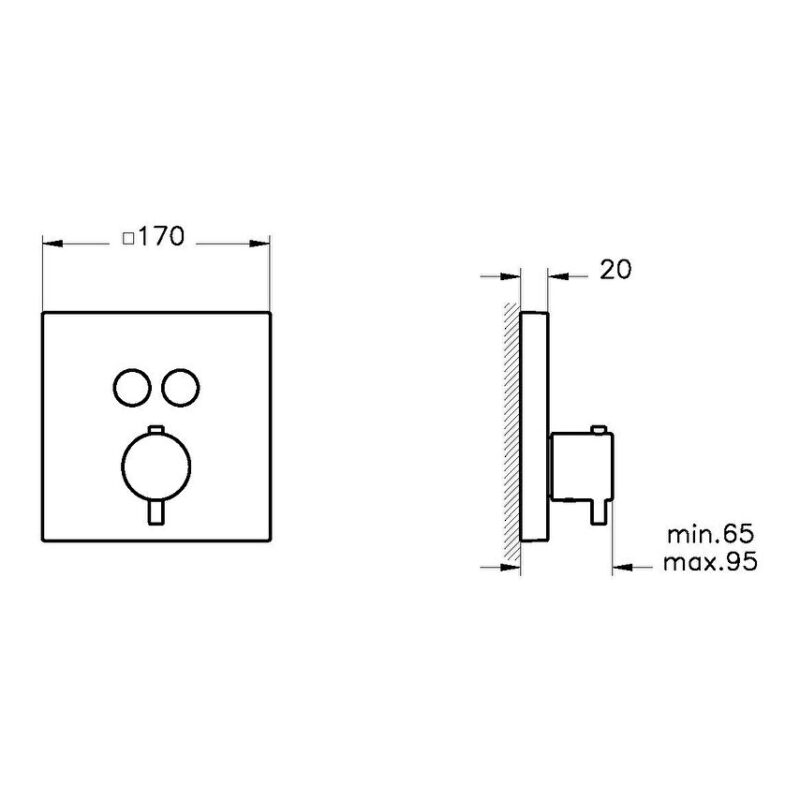 Vitra Aquacontrol Square Concealed Thermostatic Shower Mixer