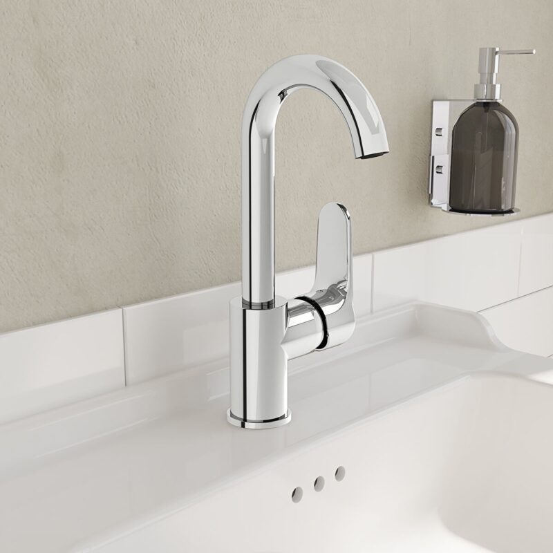 Vitra Root Basin Mixer with Swivel Spout Chrome