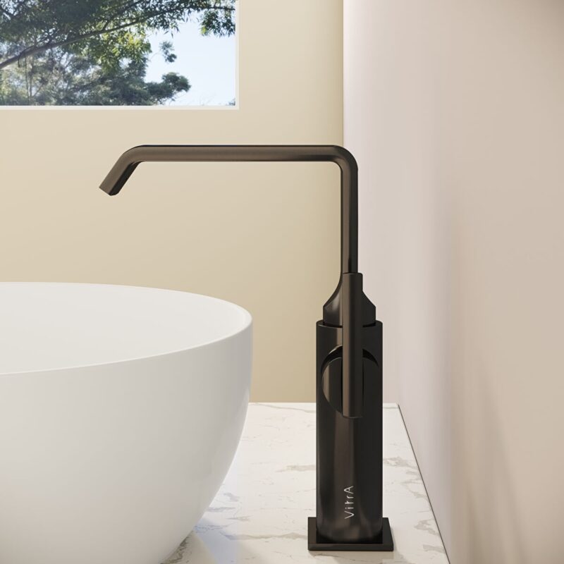 Vitra Suit Basin Mixer Tap with Side Handle for Bowls Black