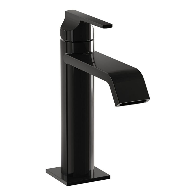 Vitra Suit Basin Mixer Tap with Top Handle Gloss Black Vitra Suit Basin Mixer Tap with Top Handle Gloss Black