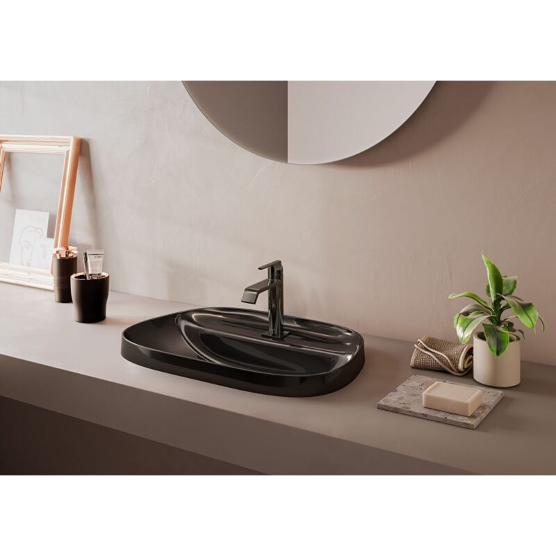 Vitra Suit Basin Mixer Tap with Top Handle Gloss Black