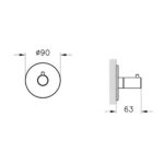 Vitra Origin 2 Way Diverter Exposed Part Soft Copper