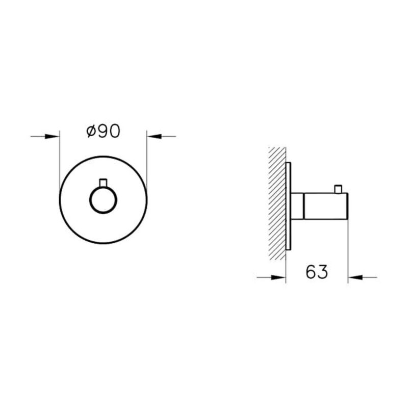 Vitra Origin 2 Way Diverter Exposed Part Chrome