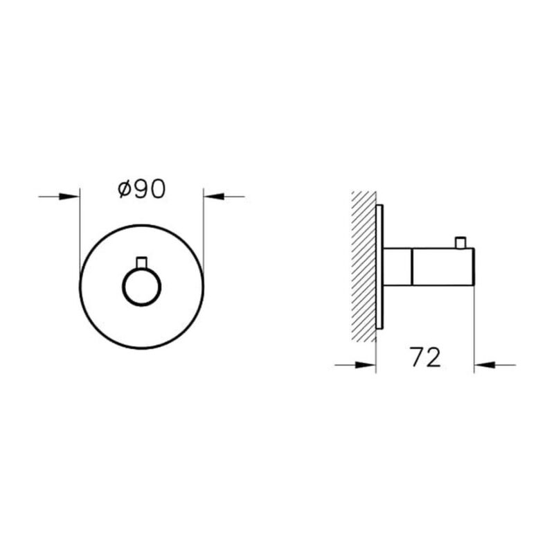 Vitra Origin 3 Way Diverter Exposed Part Chrome
