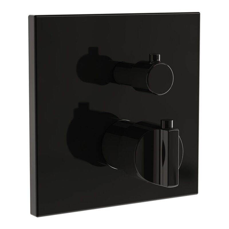 Vitra Suit Built-in Thermostatic Shower Mixer Gloss Black Vitra Suit Built-in Thermostatic Shower Mixer Gloss Black