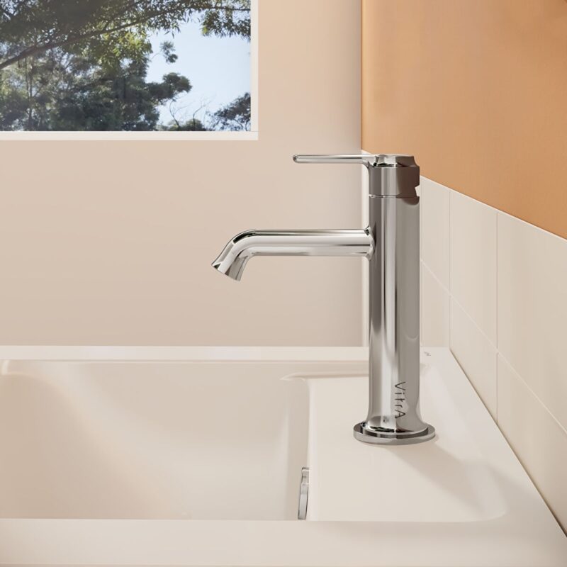 Vitra Origin Classic Basin Mixer Tap with Top Handle Chrome