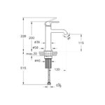 Vitra Origin Classic Basin Mixer Tap with Top Handle Chrome