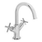 Vitra Origin Classic Basin Mixer Tap with Cross Handles Chrome