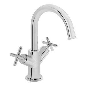 Vitra Origin Classic Basin Mixer Tap with Cross Handles Chrome