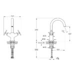 Vitra Origin Classic Basin Mixer Tap with Cross Handles Soft Copper