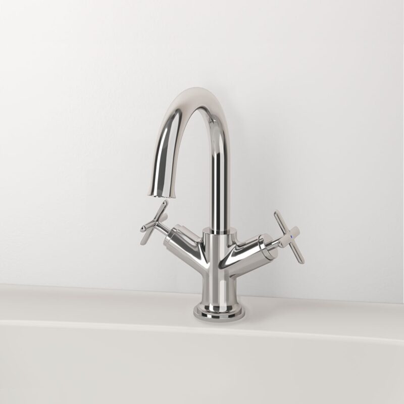Vitra Origin Classic Basin Mixer Tap with Cross Handles Chrome
