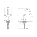 Vitra Origin Classic Basin Mixer with Cross Handles for Bowls Chrome