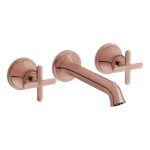 Vitra Origin Classic Wall Mounted 3 Hole Basin Mixer Soft Copper