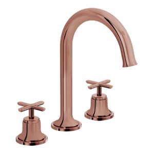 Vitra Origin Classic 3 Hole Basin Mixer Tap Soft Copper