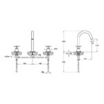 Vitra Origin Classic Deck-Mounted 3 Hole Basin Mixer Tap Chrome