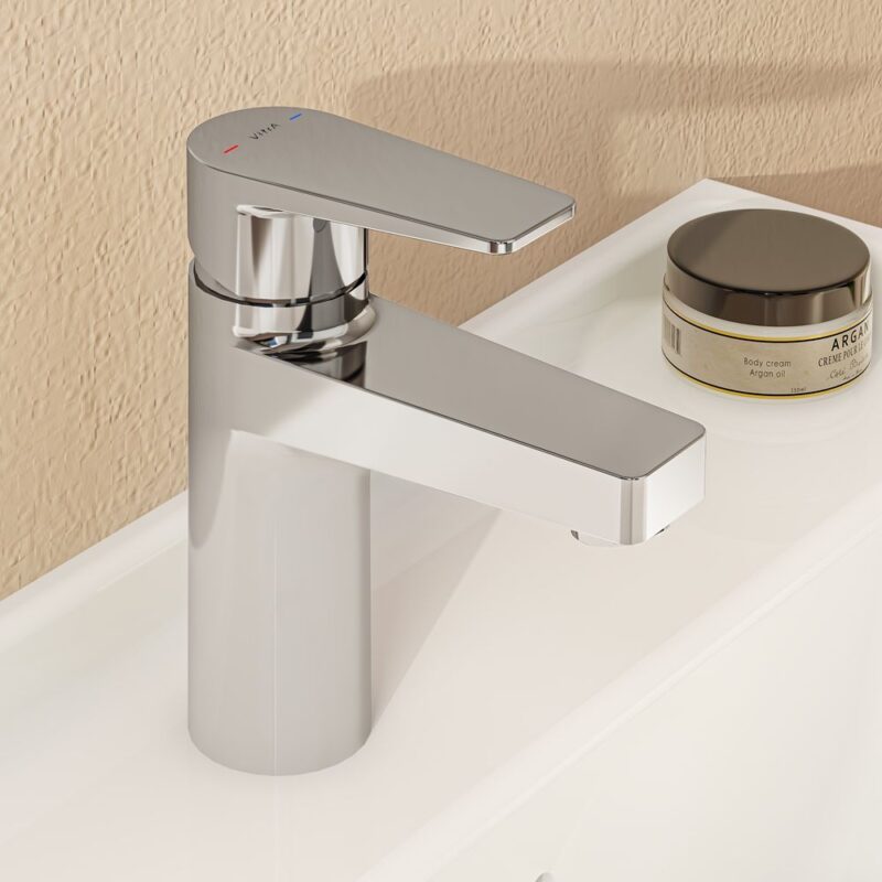 Vitra Flow Square Standard Basin Mixer Tap Chrome