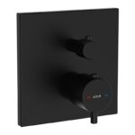 Vitra Root Square Thermostatic 2 Way Concealed Shower Valve Matt Black