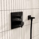 Vitra Root Square Thermostatic 2 Way Concealed Shower Valve Matt Black
