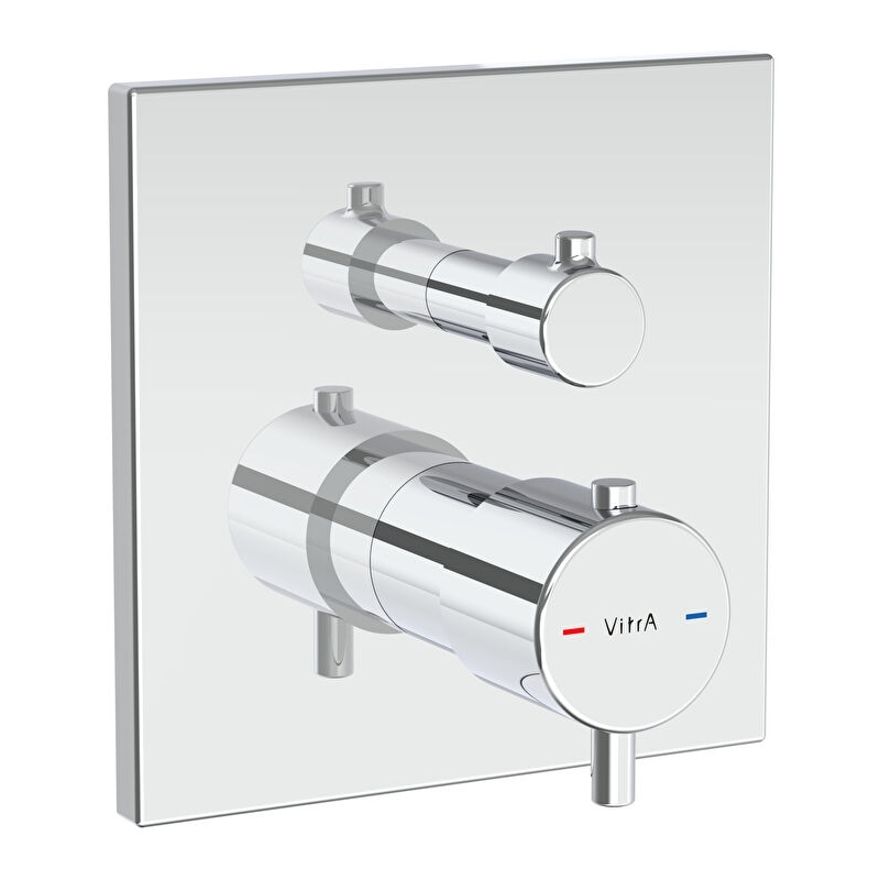 Vitra Square Thermostatic 2 Way Concealed Shower Valve Chrome Vitra Square Thermostatic 2 Way Concealed Shower Valve Chrome