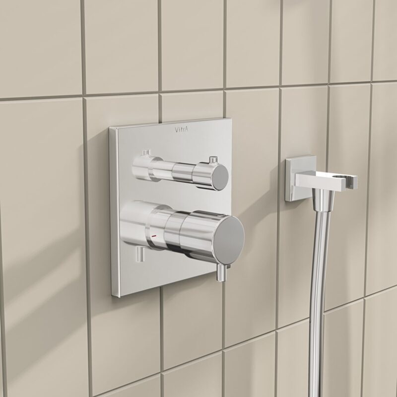 Vitra Square Thermostatic 2 Way Concealed Shower Valve Chrome
